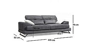 Canapea Trendy Frido 3locuri Antracit (Gri)