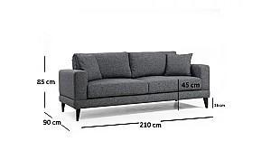Canapea Trendy Nordic 3locuri Gri închis