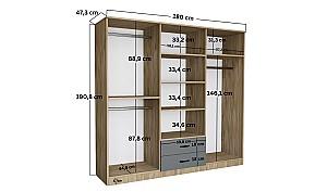 Dulap Trendy Yaman Luna-Fel 1600-65