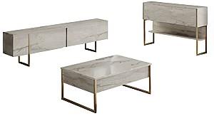 Living Trendy Luxe Set Travertin Aur 180x47x30cm