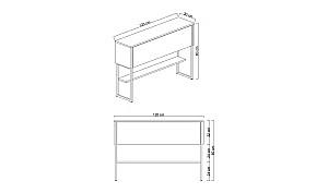 Living Trendy Luxe Set Travertin Aur 180x47x30cm