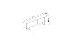 Living Trendy Luxe Set Travertin Aur 180x47x30cm