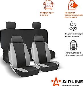Husa pentru scaun auto AIRLINE ADCC002 8 buc. (negru/gri)