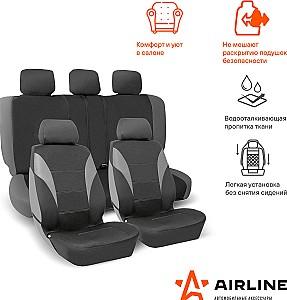 Husa pentru scaun auto AIRLINE ADCC001 8 buc. (negru/gri)