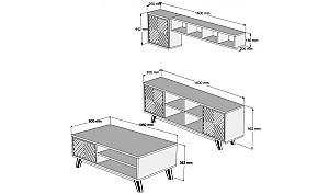 Living Trendy Inci 160x35x56.2cm Nuc (Maro)/Galben