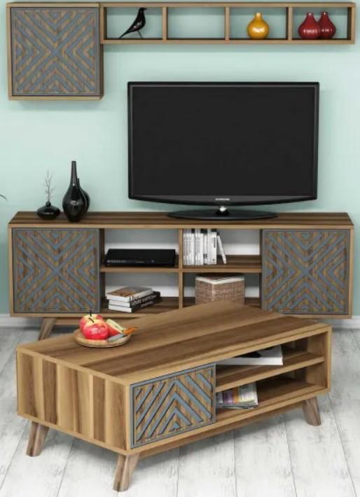 Living Trendy Inci 160x35x56.2cm Nuc(Maro)/ Albastru