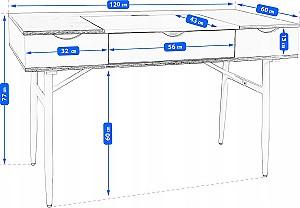 Masa de birou Jumi CM-305281 Stejar/Alb