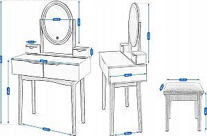 Masa de machiaj Jumi CM-920576 Alb