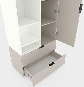 Dulap Nex Home A001L Alb/Cashmere (Bej)