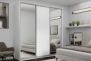 Dulap-cupe Nex Home 2 Oglinda + 1 PAL Alb 240x60x240 cm