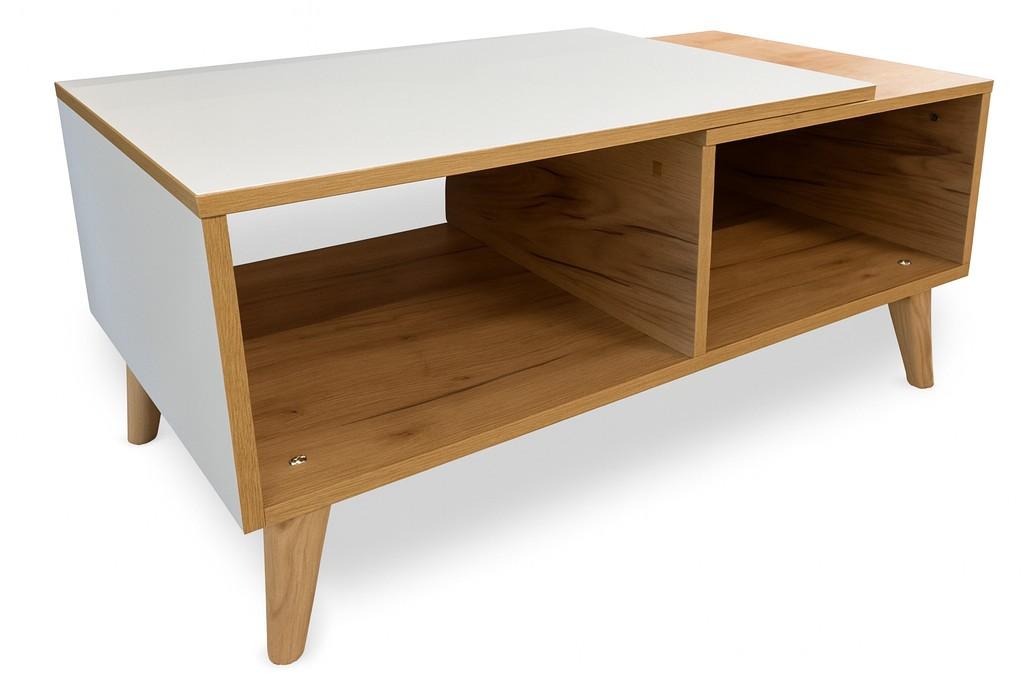 Masuta de cafea, reviste MatroLuxe №1 Baroque Ristretto Stejar (Maro)/Alb Alaska