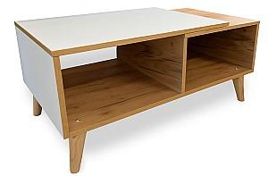 Masuta de cafea, reviste MatroLuxe №1 Baroque Ristretto Stejar (Maro)/Alb Alaska