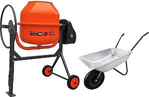Betoniera TECHNOWORKER set 160 L (Motor cupru) + Roaba LUMAG 85 L cadou