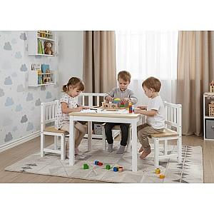 Masă de scris pentru copii Eucalyptus Karol (DS2-N03) Alb/Natural
