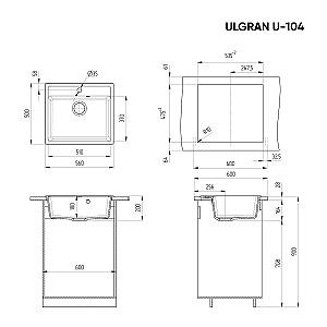 Chiuveta de bucatarie ULGRAN U-104-308 Black