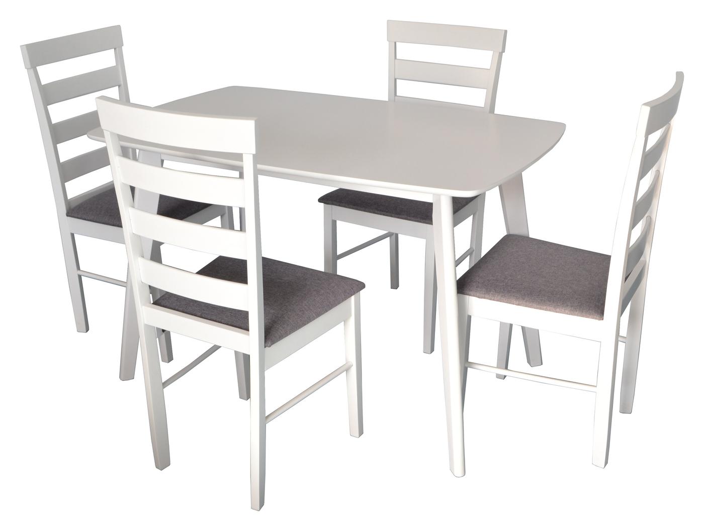 Set de masa si scaune Evelin Cooper White + 4 scaune Gloria White NV-10WP Grey