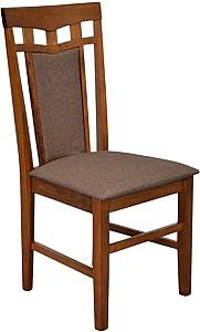 Set de masa si scaune Evelin HV-27V Burnish Oak + 8 scaune Deepa R Burnish Oak / Ekea12 Dark Brown