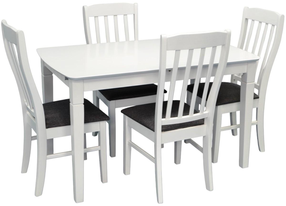 Set de masa si scaune Evelin HV-27V White + 4 scaune Wenyi White / NV-10WP Grey