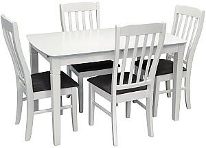 Set de masa si scaune Evelin HV-27V White + 4 scaune Wenyi White / NV-10WP Grey