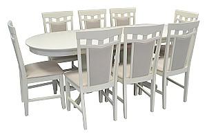 Set de masa si scaune Evelin HV-31N Cream Light + 8 scaune DEPPA R Cream Light/NV-1WP (Bej)