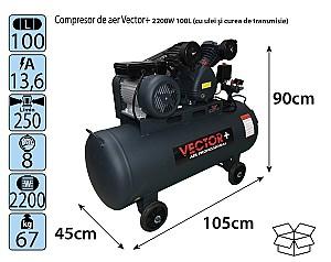 Compresor de aer Vector 2200W 100L