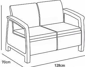 Set mobila de gradina Heniver Novara 2+1+1+T Antracit (Gri)