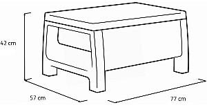 Set mobila de gradina Heniver Novara 2+1+1+T Antracit (Gri)