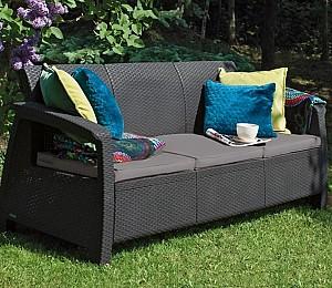 Set mobila de gradina Heniver Novara 3+1+1+T Antracit (Gri)