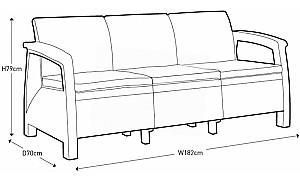 Set mobila de gradina Heniver Novara 3+1+1+T Antracit (Gri)