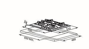 Plita pe gaz incorporabila Franke Smart FHMR 604 4G XS E (106.0049.038)