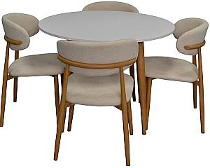Set de masa si scaune Evelin DT 402-1Wo + 4 scaune QT-284 Wo / UF885-02 Light Beige