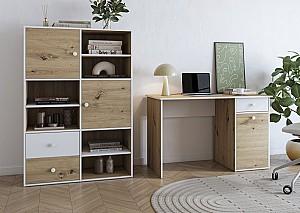 Masa de birou Yasen Ontario 1200х750х540 Stejar Artisan / Nimfea Alb