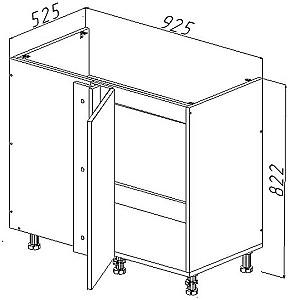 Set mobila bucatarie Bayro Monti Cucine 2.6x1.6 m Light Grey