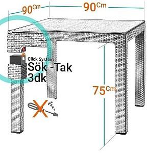 Masa de gradina Capissi Rattan 90x90 Antracit