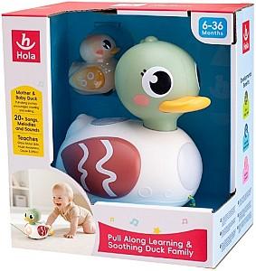 Jucarie de impins si tras Hola Toys Duck Family (HE9976)