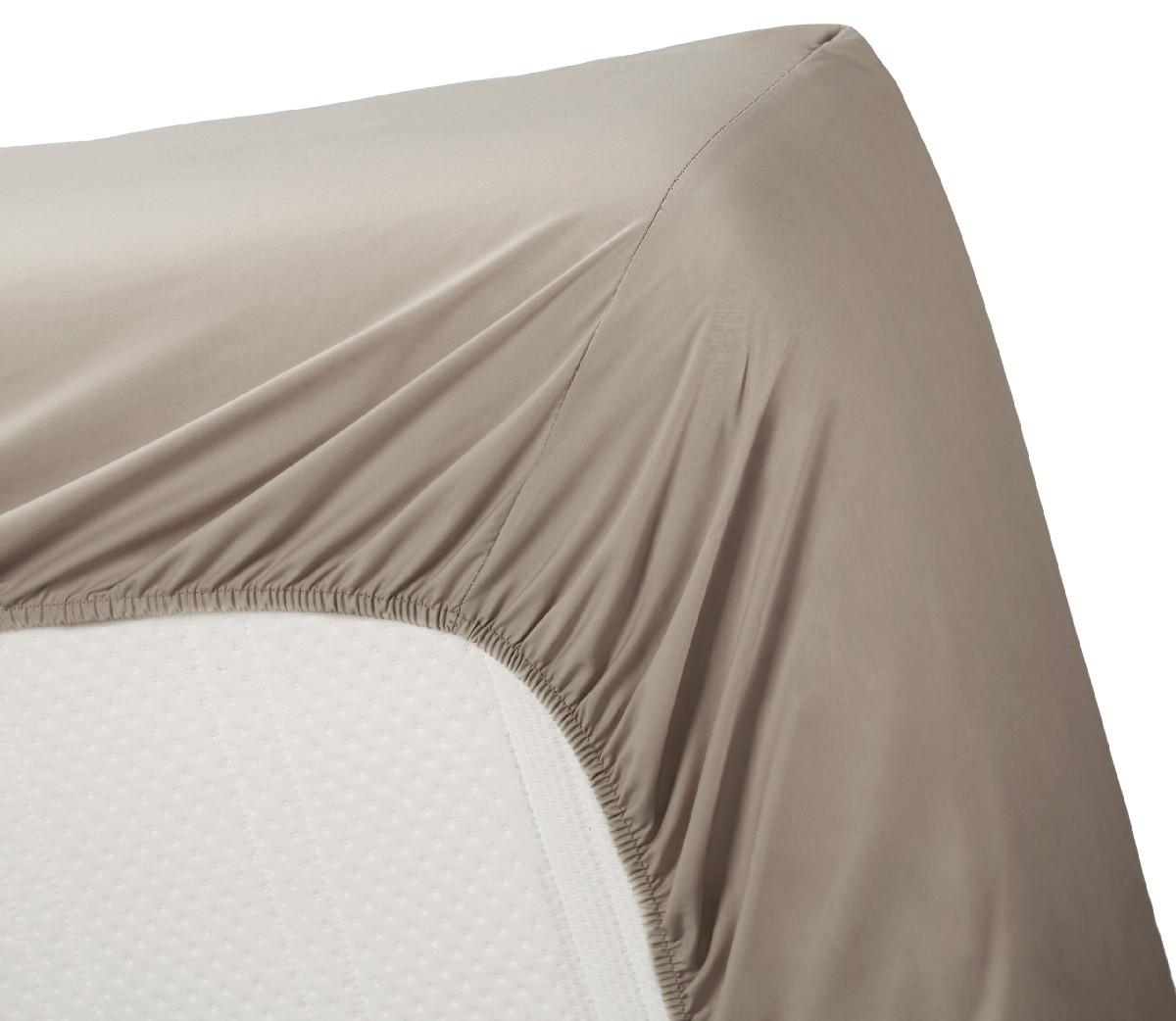 Cearsaf pentru pat Ambiante Cotton Uni 180x200 Taupe