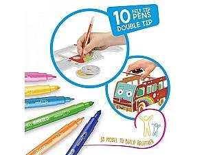 Puzzle CARIOCA Create&Color 3D-puzzle Otto Van cu carioci 10 buc