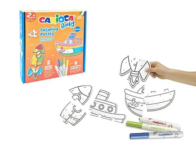 Puzzle CARIOCA Baby Puzzle Transports cu colorare