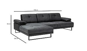 Canapea coltar Trendy Mustang Large Left - Antracit