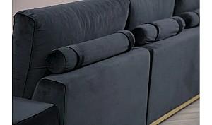 Canapea Trendy cu 4 locuri Linie cu masa laterala - neagra 102 x 84 x 320 cm