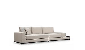 Canapea Trendy cu 4 locuri Linie Cu Masuta - Bej 102 x 84 x 320 cm