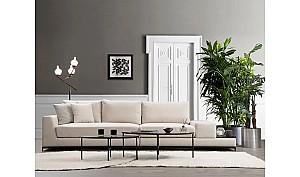 Canapea Trendy cu 4 locuri Linie Cu Masuta - Bej 102 x 84 x 320 cm