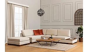 Canapea coltar Trendy Lalea Colt Stanga Cu Pouf - Bej