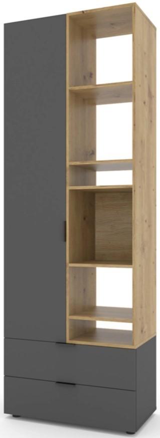 Dulap Nex Home A001R Antracit (Gri)/Stejar Artisan (Maro)