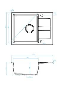 Chiuveta de bucatarie Backer NONA SOLO GREY 560x440