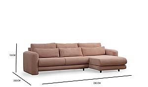 Canapea coltar Trendy Lily Corner dreapta Roz