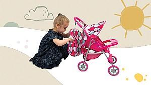 Carucior pentru papusa Moni Mini Pink