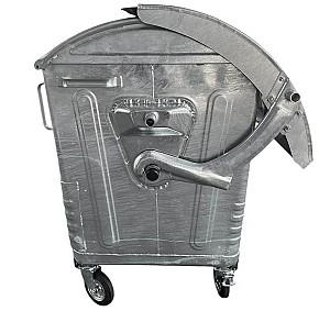 Tomberon Uniplast 1100L galvanizat pe roti (1.2 mm) (dezasamblat) GC