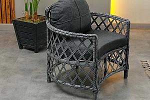 Set mobila de gradina Stars Plastik Berlin Rattan 2+1+1 Antracit