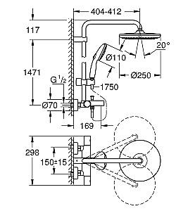 Set de duș Grohe New Tempesta Cosmopolitan 250 (26672001)